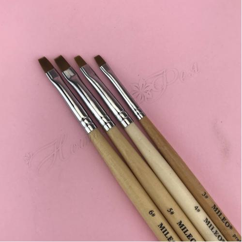Пензель для гелю прямий Mileo Gel № 1,2,3,4,5,6