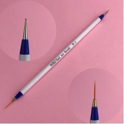 Пензель волосок + дотс Nail Art Brush В-1, 1 шт.