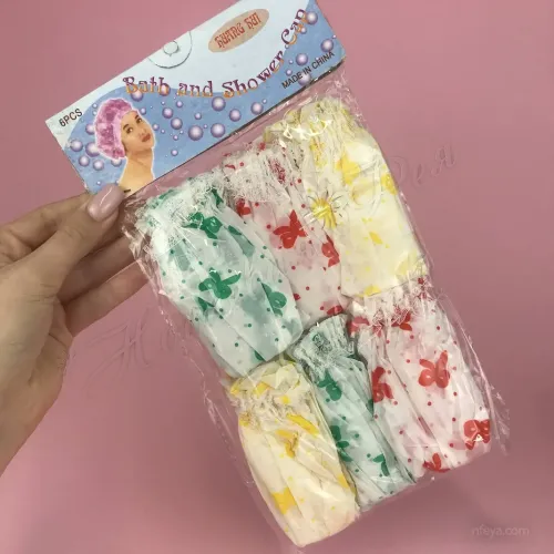 Шапочка клейончаста в два ряди Shower cap, 6 шт.