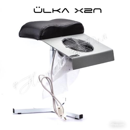 Вытяжка Ulka X2п для педикюра белая решетка и черная подставка под ногу, 1 шт