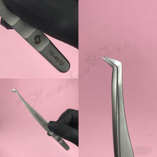 Staleks/Сталекс ТЕ-40/12 Пинцет профессиональный для ресниц EXPERT 40 TYPE 12 (башмачок, 65)