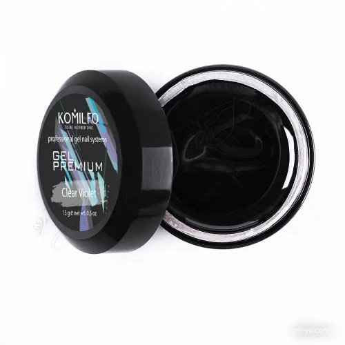 Komilfo Gel Premium Clear Violet Универсальный гель для наращивания средней густоты, 15 г