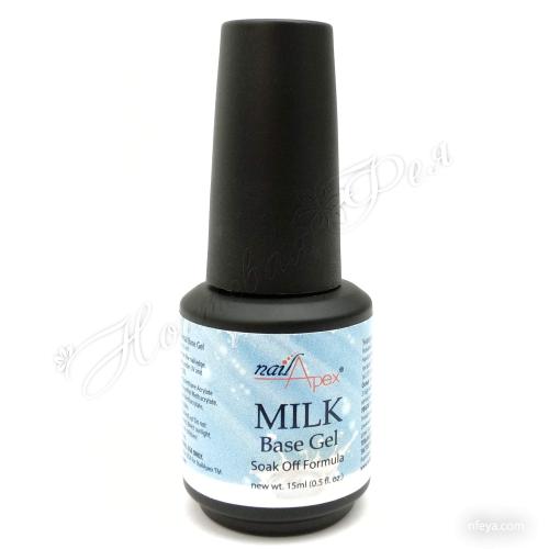 Nail Apex "Milk Base gel" Цветная база бело-молочного цвета, 15 мл