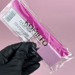 Komilfo одноразовый набор №1 пилочка 100/100 и баф 120/120 (розовый)