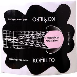 Komilfo Multi Shape Nail Forms мультифункциональные формы для наращивания черные, 20шт.