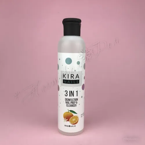 Kira Nails 3 in 1 Засіб для зняття липкого шару, дезінфекції та знежирення, 250 мл
