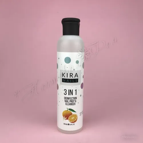 Kira Nails 3 in 1 Средство для снятия липкого слоя, дезинфекции и обезжиривания, 250 мл