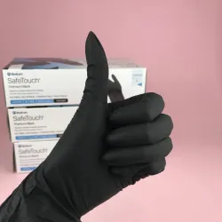 Medicom SafeTouch Перчатки нитриловые черные тонкие 1187-TG, 100 шт