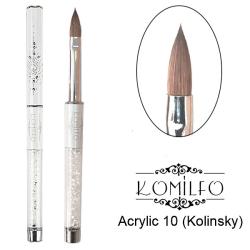 Komilfo Acrylic 10 (Kolinsky) кисть для акрила колонок 19 мм 455040, 1 шт