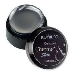Komilfo Gel paint Chrom Silver Гель-краска для создания дизайнов без липкого слоя, 5 мл