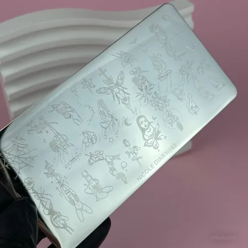 Nicole Diary пластина для стемпинга 12х6 см прямоугольная, 1шт