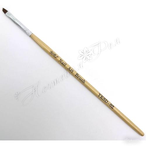 YRE Nail Art Brush Пензель скошений плоский YKSD-02, 1 шт.