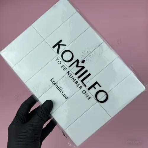 Komilfo Шліфувальник для нігтів Large 76*34*13 мм білий 120/120, 24 шт 