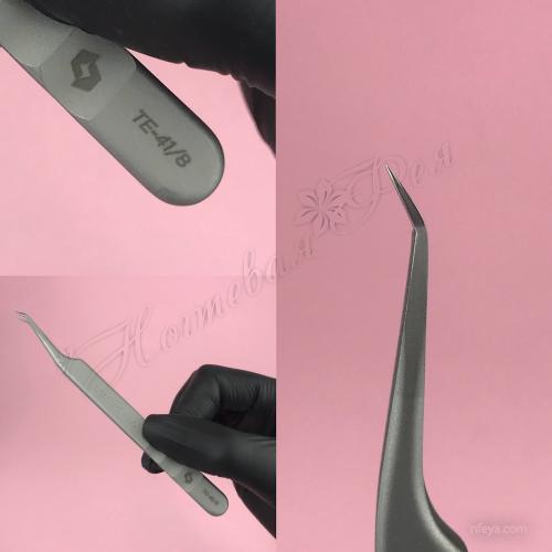 Staleks/Сталекс TE-41/8 Пинцет профессиональный для ресниц STALEKS EXPERT 41 TYPE 8 (mini L)