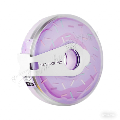 Staleks Pro AT-240 Сменная файл лента многоразовой катушкой c клипсой (фиолетовый пончик) 240 грит, 8 м