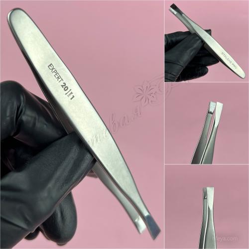 StaleksСталекс TE-20/1 Пінцет для брів EXPERT 20 TYPE 1 (широкі прямі кромки)