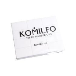 Komilfo Шліфувальник для нігтів Medium 50*30*12 мм білий 120/120, 24 шт (арт. 556013)