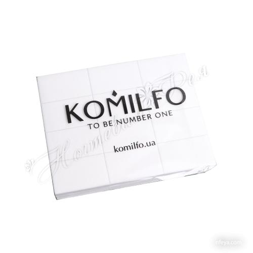 Komilfo Шліфувальник для нігтів Medium 50*30*12 мм білий 120/120, 24 шт (арт. 556013)