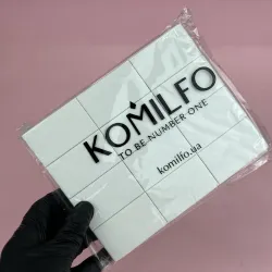 Komilfo Шлифовщик для ногтей Medium 50*30*12 мм белый 120/120, 24 шт (арт. 556013)