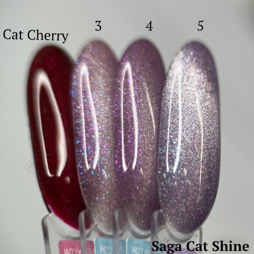 Saga Gel polish CAT SHINE, CAT, CAT OPAL Гель-лак котяче око срібло, 8мл