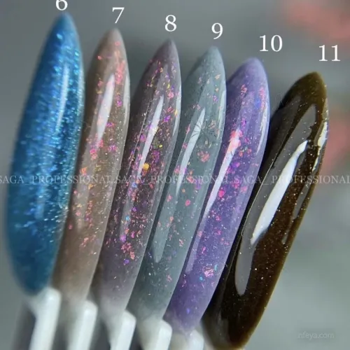 Saga Gel polish CAT SHINE, CAT, CAT OPAL Гель-лак кошачий глаз серебро, 8мл