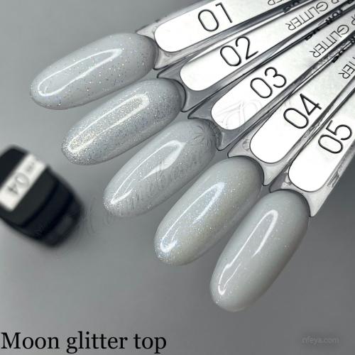 Moon Full Top Glitter Верхнее покрытие для гель-лака с глиттером, 8 мл