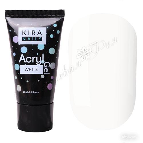 Kira Nails Acryl Gel white Акрил-гель белый, 30 мл