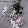 Saga Gel polish TOP (хлопья №4,№5, Leaf Gold, Leaf Silver,Geometry) топ для гель-лака, 8мл