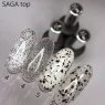 Saga Gel polish TOP (хлопья №4,№5, Leaf Gold, Leaf Silver,Geometry) топ для гель-лака, 8мл