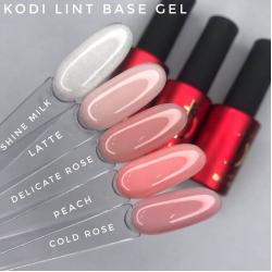 Kodi Lint base gel Базовое покрытие с микроволокнами, 7 мл (Clear, Cold Rose, Delicat Rose, Latte, Peach, Shine Milk)