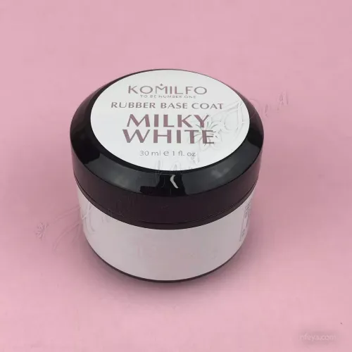Komilfo Milky White Base Камуфлирующая каучуковая база, 30 мл 