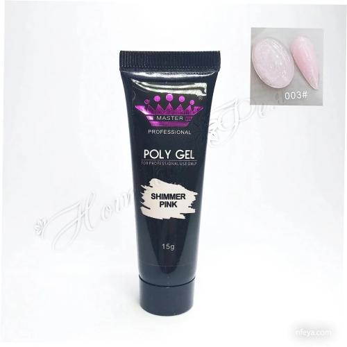 Master Prof Poly Gel Shimmer (Crystal White, Deep Pink,Nude,Orchid,Peach,Pink), 15 г