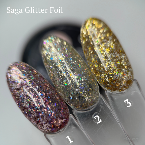 Saga Glitter Foil Гель-фольга для дизайна ногтей , 8 мл