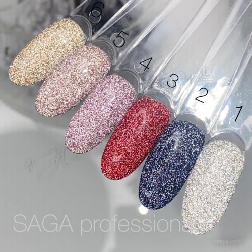 Saga Gel polish FIERY Гель-лак светоотражающий с блестками, 8 и 9 мл