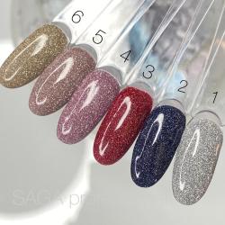 Saga Gel polish FIERY Гель-лак светоотражающий с блестками, 8 и 9 мл