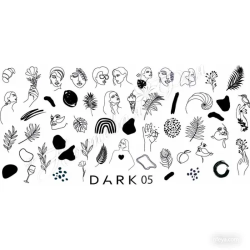 DARK Пластина для стемпинга прямоугольная, размеры 6х12см, 1 шт
