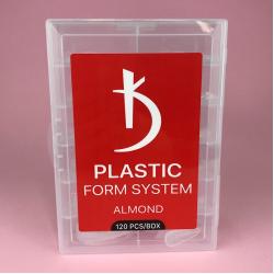Kodi plastic form system Almond Верхні мигдалеподібні форми для моделювання нігтів, 120 шт