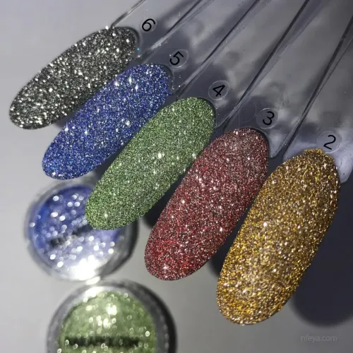 Nail Apex Світловідбиваючий пісок у баночці, 1 шт