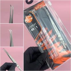 Staleks TE-40/1 Пинцет профессиональный для ресниц EXPERT 40 TYPE 1 (L-образный)