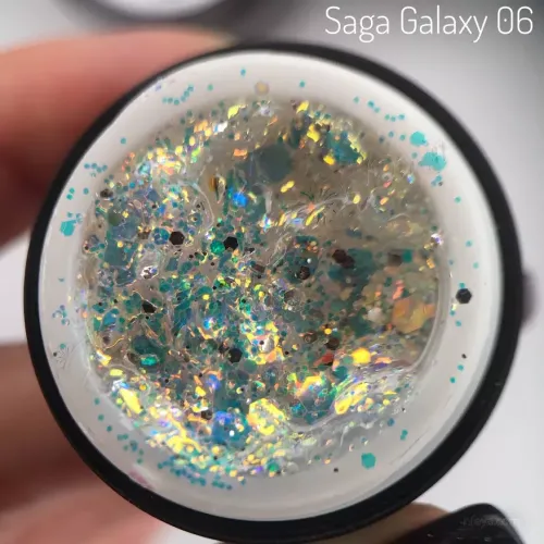 Saga Galaxy gel Гель для дизайна с шестигранниками, 8 мл