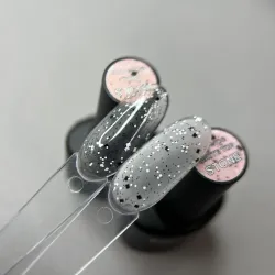 Komilfo No Wipe Top Stone, Matte Stone Топ без липкого слоя с черно-белыми элементами, 8 мл