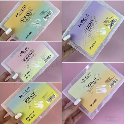 Komilfo SOFAST Nail Forms Типсы для моделирования ногтей прозрачные, 240 шт 