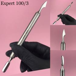 STALEKS PRO PE-100/3 Лопатка маникюрная полая EXPERT 100 TYPE 3 (пушер скругленный + топорик)