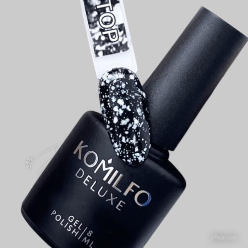 Komilfo No Wipe Snow Top Топ без ЛС с белыми частицами, 8 мл