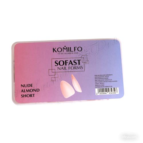 Komilfo SOFAST Nail Forms NUDE Типсы для моделирования ногтей, 300 шт