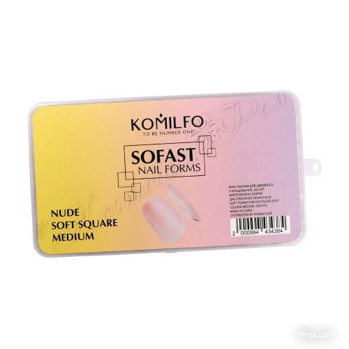 Komilfo SOFAST Nail Forms NUDE Типсы для моделирования ногтей, 300 шт