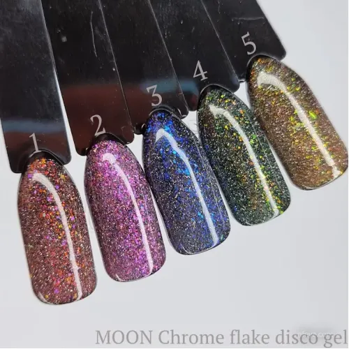 Moon Full Crome Flake Disco Світловідбиваючий гель-лак, 8 мл
