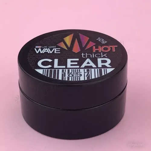 Wave us gel HOT 10 г, пекучий УФ гель (Thick Clear (прозрачный 1657)), гель США