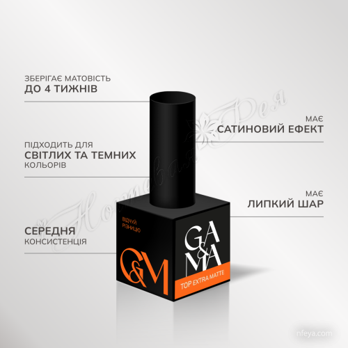 GA&MA  Extra Matte Top Матовий топ із липким шаром, 15 мл