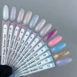 Saga Magic Builder gel Гель для нарощування з різнобарвною поталлю, 15 мл